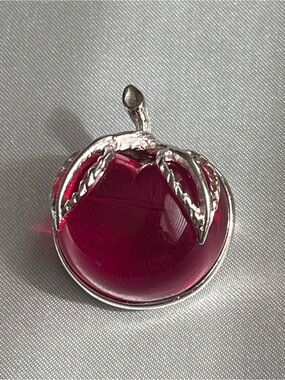 Vintage Sarah Coventry Red Apple Brooch/Pendant - Signed Made in Canada